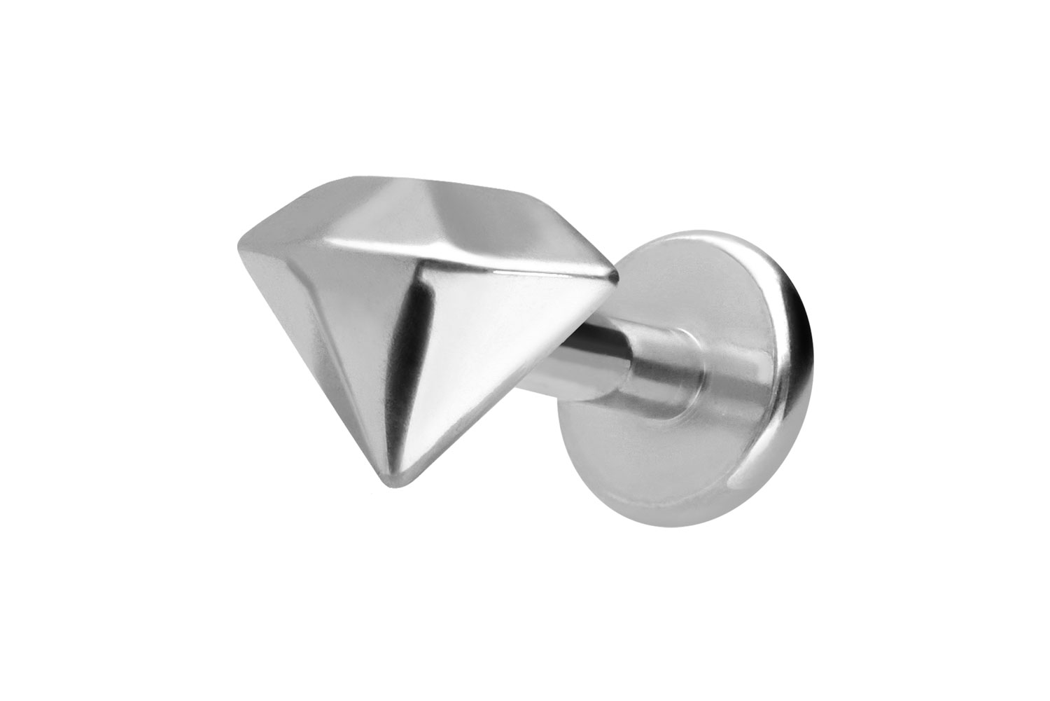 Titan Labret Piercing mit Innengewinde DIAMANT